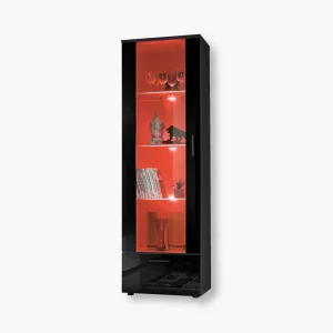 Présentoir sur pied Alessandria, éclairage LED RVB noir/noir