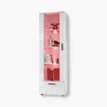 Vitrine Armoire Alessandria, blanc/blanc, LED RVB