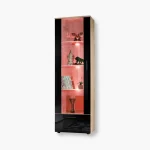 Alessandria Vitrine Armoire, noir/wotan, éclairage LED RVB