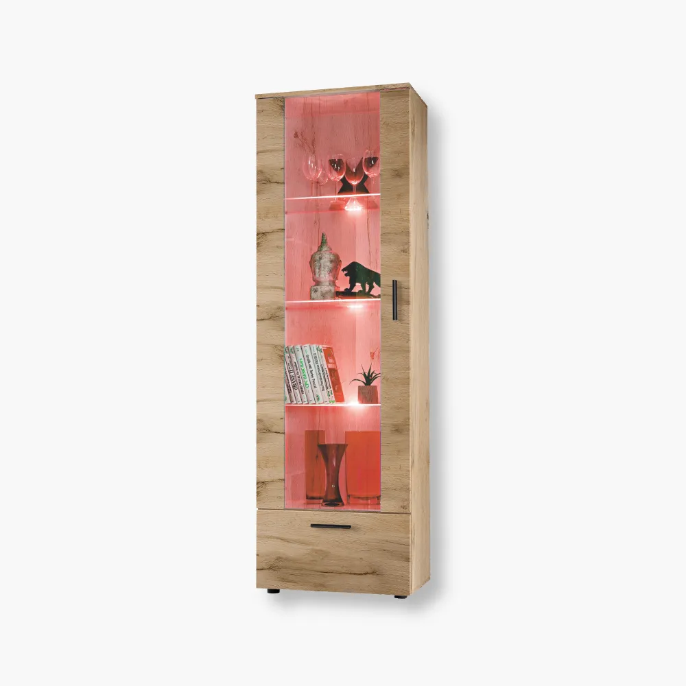 Alessandria-RGB-Wotan-Wotan-1.webp Alessandria Vitrine Armoire, Wotan/Wotan, éclairage LED RVB – Image 1