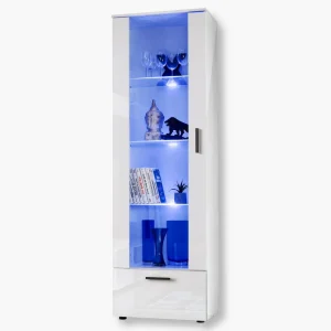 Présentoir sur pied Alessandria, éclairage LED blanc/bleu