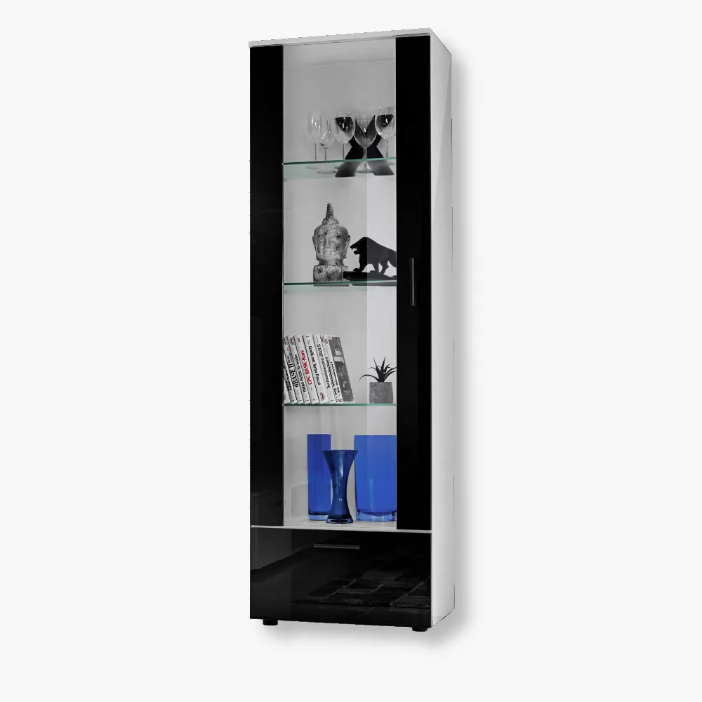 Alessandria-noLED-White-Black-1.webp Meuble sur pied Alessandria, noir/blanc – Image 1