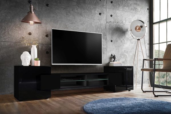Armoire RTV Merano, noir/noir – Image 2