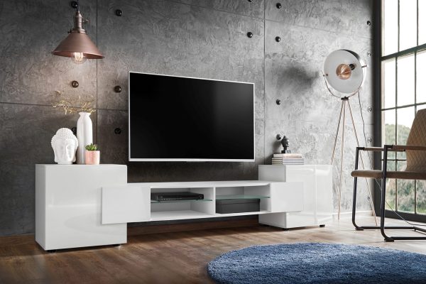 Armoire RTV Merano, blanc/blanc – Image 2