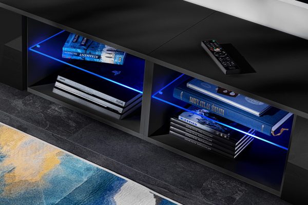 Ensemble de meubles RTV Varallo, Noir/Noir LED RVB – Image 10