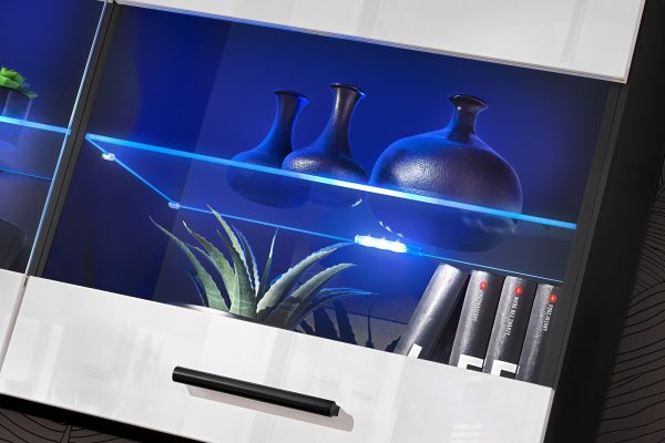 Étagère suspendue Savona, blanc/noir Éclairage LED RVB – Image 4