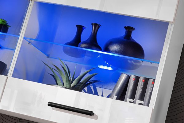 Ensemble de meubles RTV Foggia, blanc/éclairage LED RVB blanc – Image 8