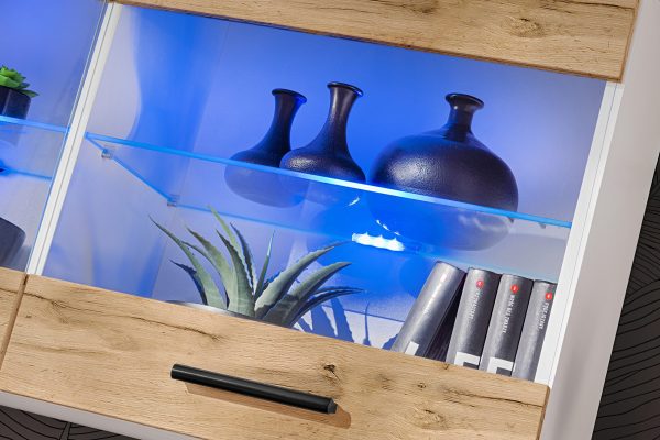 Ensemble de meubles RTV Foggia, Wotan/Blanc LED RVB – Image 8