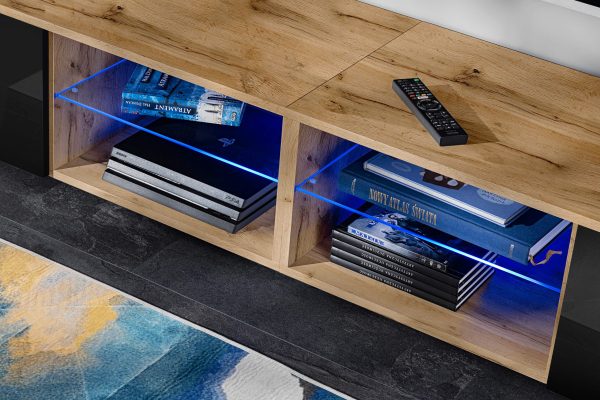 Varallo RTV Furniture Set, Black/Wotan RGB LED Lighting – Image 10