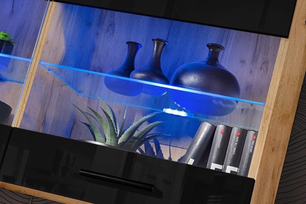 Ensemble de meubles RTV Foggia, noir/éclairage LED RVBotan – Image 8