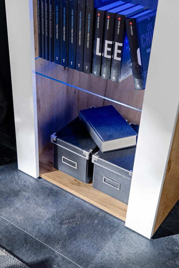 Armoire Tivoli, blanc/éclairage LEDotan bleu – Image 5