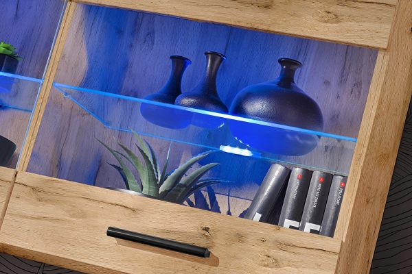 Armoire Etagère suspendue Savona, Wotan/Wotan LED RVB – Image 4