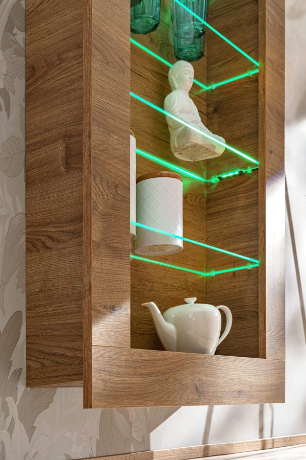 Ensemble de Meubles TV Como, Chêne - Miel truffé, LED RVB – Image 8