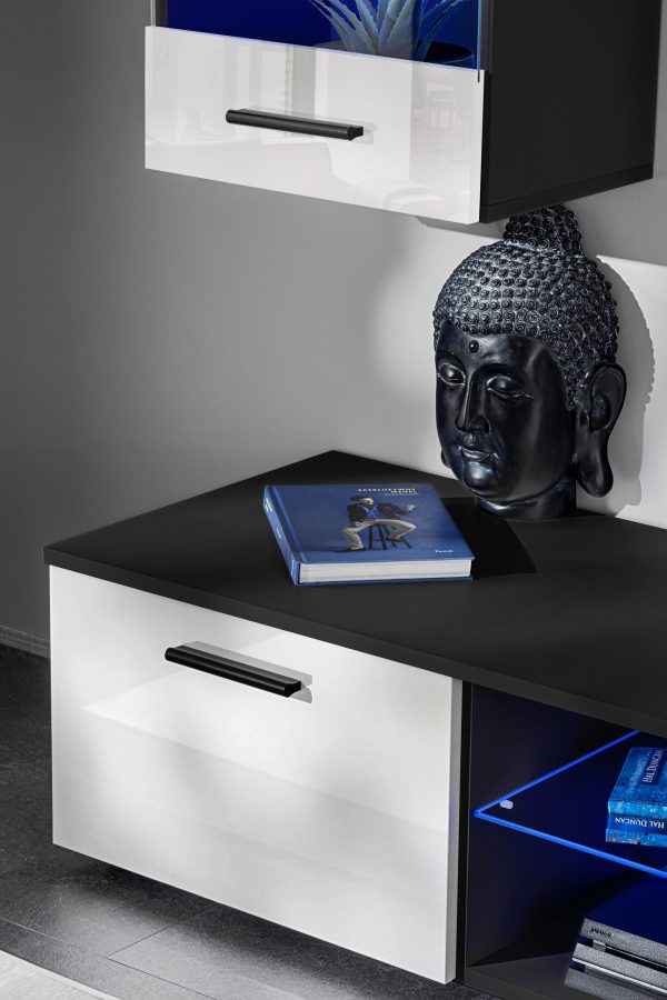 Ensemble de meubles RTV Varallo, Blanc/Noir LED RVB – Image 9