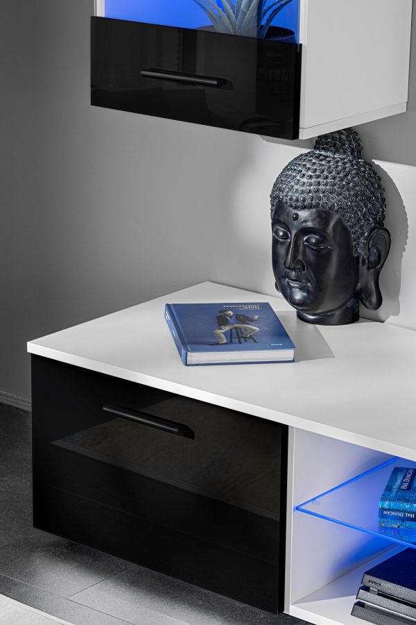 Ensemble de meubles RTV Varallo, Noir/Blanc LED RVB – Image 9