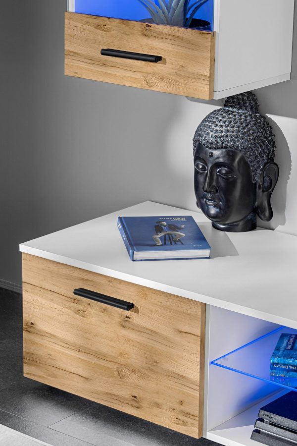Ensemble de meubles RTV Varallo, Wotan/Blanc LED RVB – Image 9