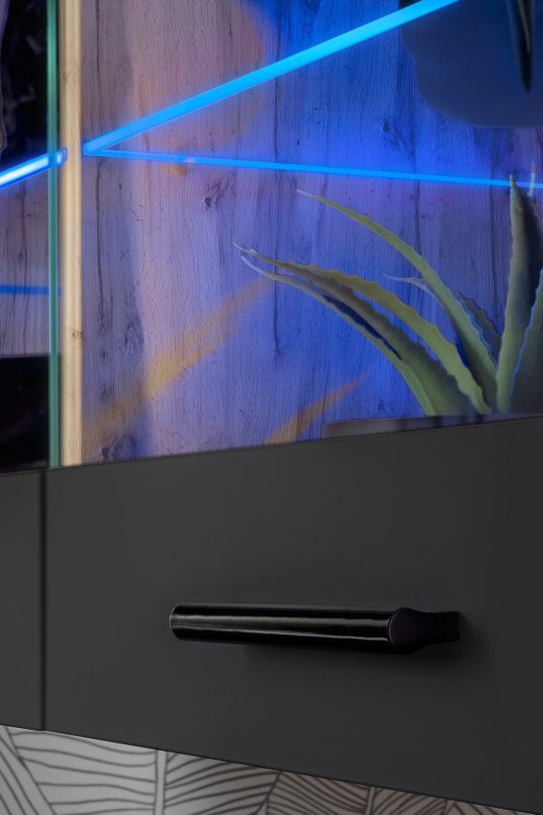 Étagère suspendue Savona, Noir/Wotan Éclairage LED RVB – Image 5