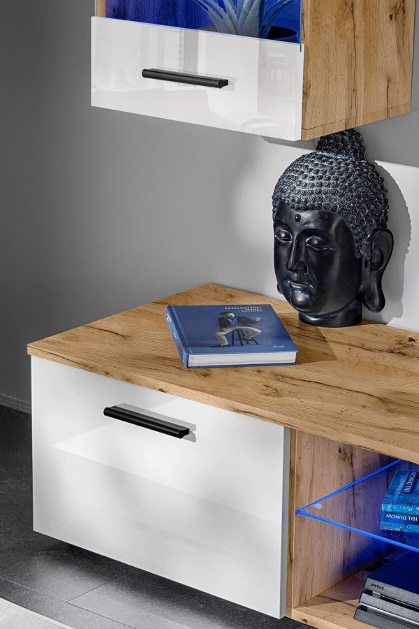 Ensembles de Meubles TV Varallo, Blanc/Wotan, LED RVB – Image 9