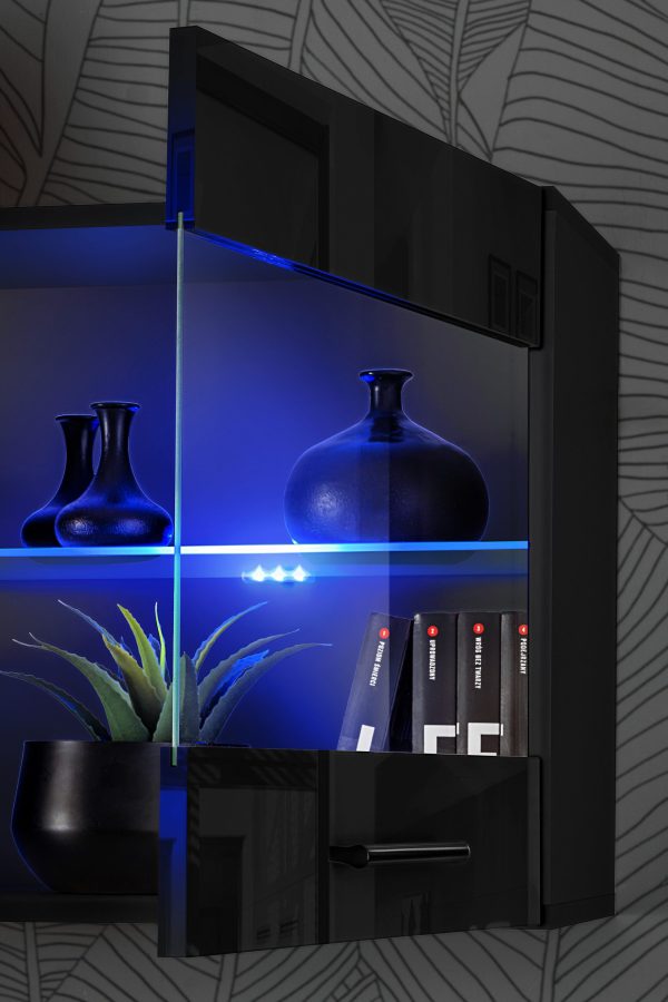 Étagère suspendue Savona, noir/noir Éclairage LED RVB – Image 6