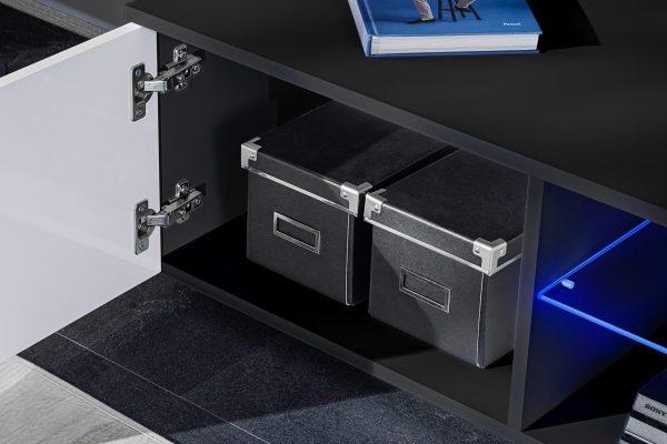 Ensemble de meubles RTV Varallo, Blanc/Noir LED RVB – Image 8