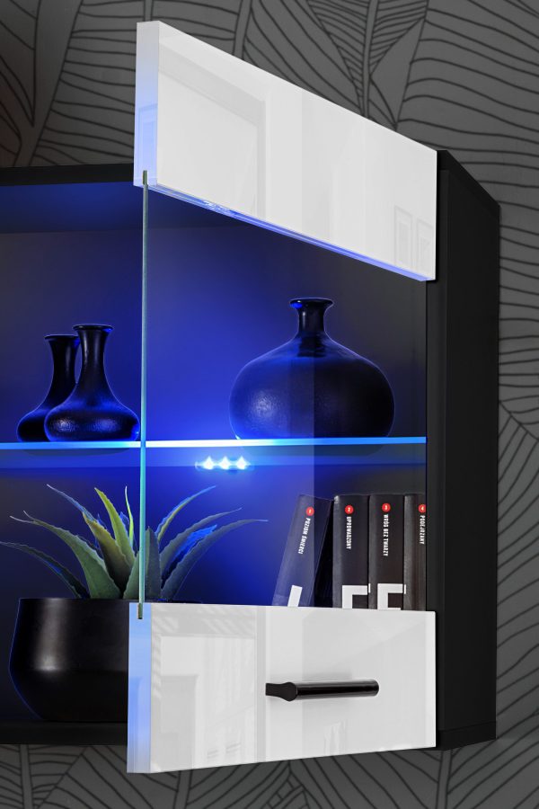 Ensemble de meubles RTV Foggia, blanc/noir LED RVB – Image 6