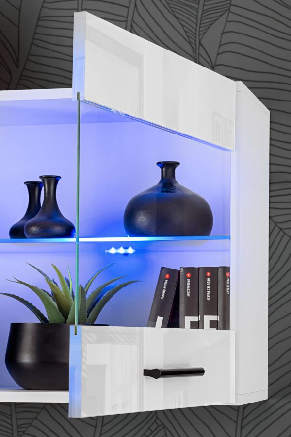 Ensemble de meubles RTV Foggia, blanc/éclairage LED RVB blanc – Image 6