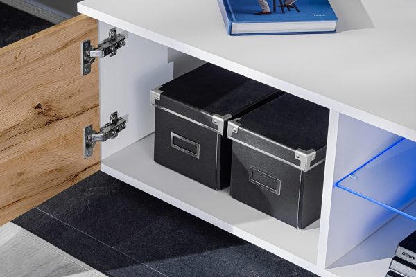 Varallo RTV Furniture Set, Wotan/White LED Lighting Blue – Image 8