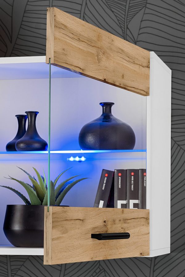 Étagère suspendue Savona, Wotan/blanc Éclairage LED RVB – Image 6