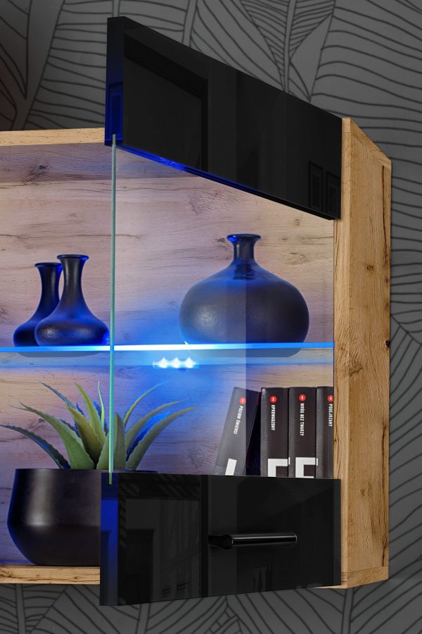 Étagère suspendue Savona, Noir/Wotan Éclairage LED RVB – Image 6