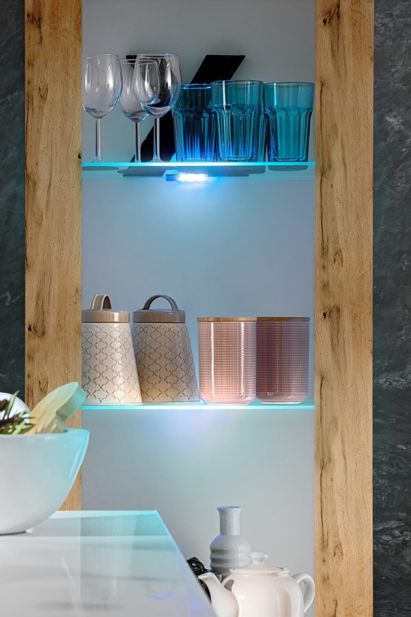 Armoire Tivoli, Wotan/éclairage LED blanc Bleu – Image 6