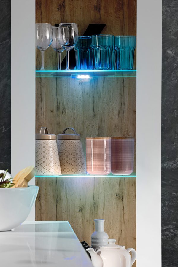 Armoire Tivoli, blanc/éclairage LEDotan bleu – Image 6