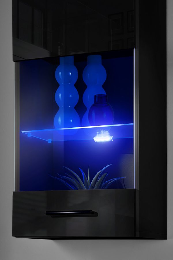 Varallo RTV Ensemble de meubles, noir/noir Éclairage LED bleu – Image 6