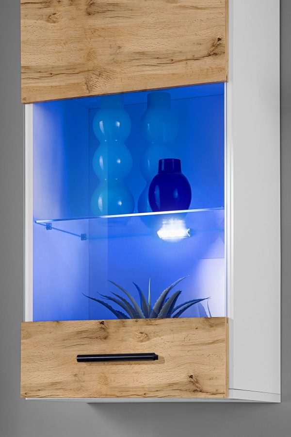 Ensemble de meubles RTV Varallo, Wotan/Blanc LED RVB – Image 6