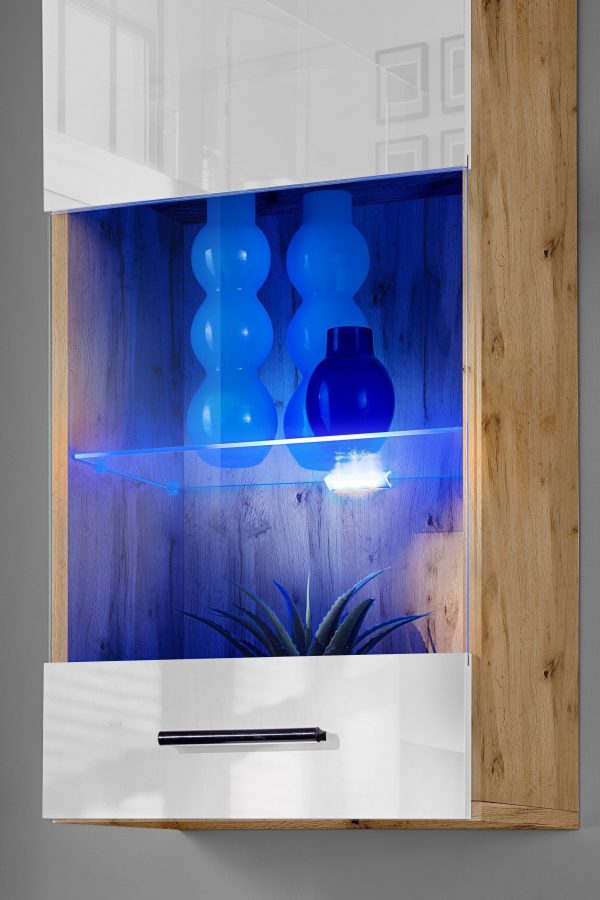 Ensembles de Meubles TV Varallo, Blanc/Wotan, LED RVB – Image 6