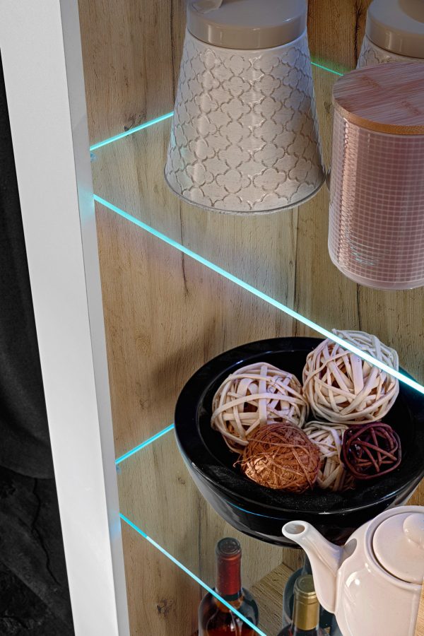 Armoire Tivoli, blanc/éclairage LEDotan bleu – Image 7