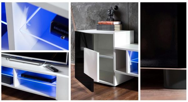 Ensemble de meubles RTV Foggia, Wotan/Noir LED RVB – Image 4
