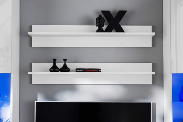 Varallo RTV Ensemble de meubles, blanc/blanc, LED bleu – Image 5