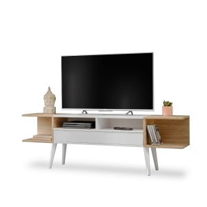 Armoire RTV Forio, chêne blanc