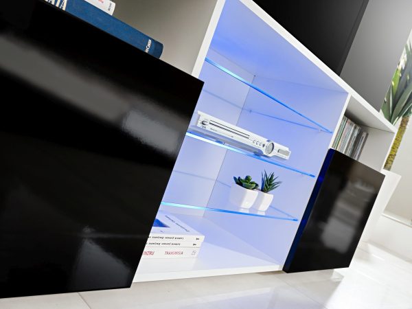 Armoire RTV Urbino, éclairage Wotan/Noir LED RGB – Image 4