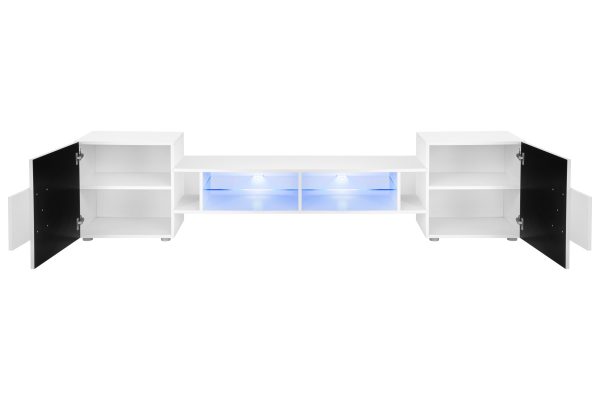 Armoire Merano RTV, blanc/blanc éclairage LED RVB – Image 3