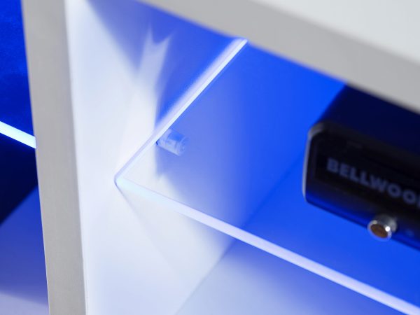 Armoire RTV Merano, noir/blanc, éclairage LED RVB – Image 5