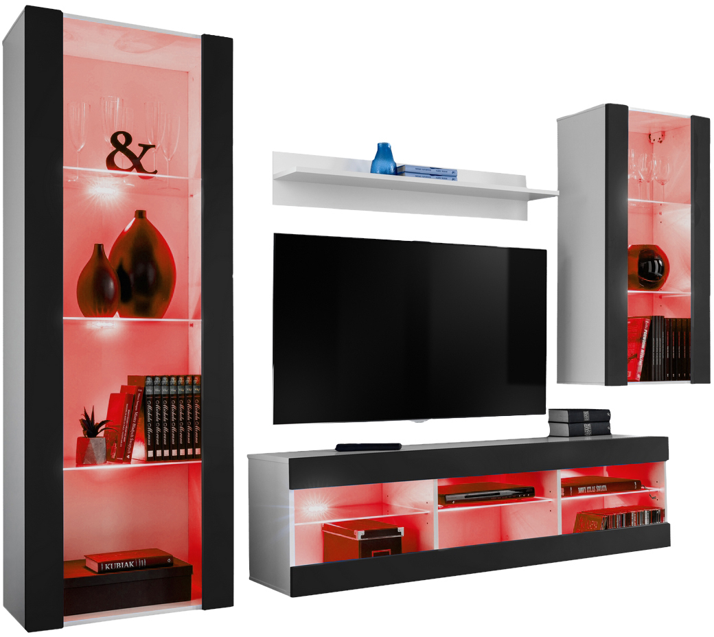 ISETR0100009000LRXXX_00-1 Ensemble de meubles RTV Tivoli Medio, noir/blanc LED RVB – Image 1