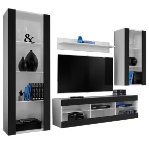 Ensemble de meubles RTV Tivoli Medio, noir/blanc