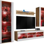 Ensemble de meubles RTV Tivoli Medio, Blanc/Wotan LED RVB