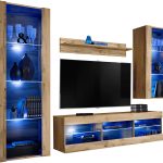 Ensemble de meubles RTV Tivoli Medio, Wotan/Wotan LED  Bleu