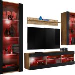 Ensemble de meubles RTV Tivoli Medio, Noir/Wotan LED RVB