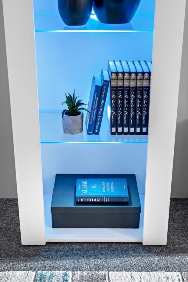 Ensemble de meubles RTV Tivoli Medio, blanc/noir LED bleu – Image 5