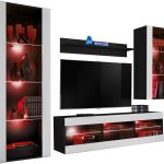 Ensemble de meubles RTV Tivoli Medio, blanc/noir LED RVB