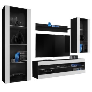 Ensemble de meubles RTV Tivoli Medio, blanc/noir