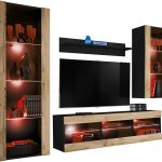 Ensemble de meubles RTV Tivoli Medio, Wotan/Noir LED RVB